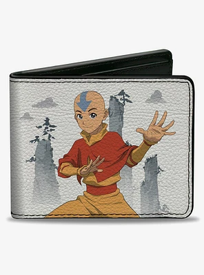 Avatar: The Last Airbender Aang Bending Pose and Scenery Bifold Wallet