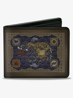 Avatar: The Last Airbender Elements Map With Icons and Title Logo Bifold Wallet