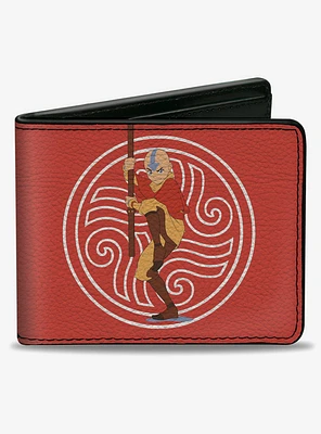 Avatar: The Last Airbender Aang Staff and Elements Icons Bifold Wallet