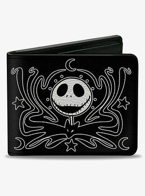 Disney Nightmare Before Christmas Jack Smiling Face Doodle Bifold Wallet