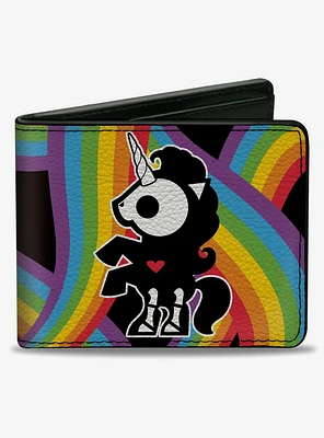 Skelanimals Bonita The Unicorn Pose and Title Logo Rainbows Bifold Wallet