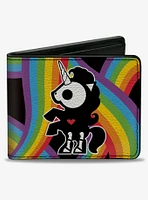 Skelanimals Bonita The Unicorn Pose and Title Logo Rainbows Bifold Wallet