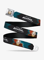 Avatar: The Last Airbender Aang Pose and Title Logo Seatbelt Buckle Belt