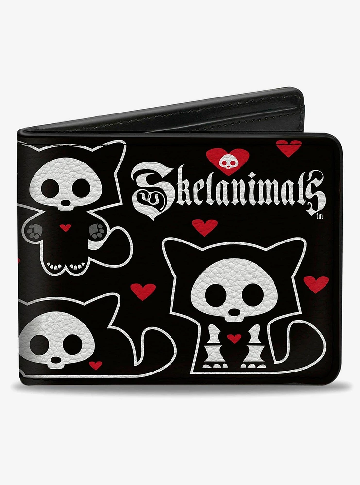 Skelanimals Kit The Cat Poses and Title Logo Bifold Wallet