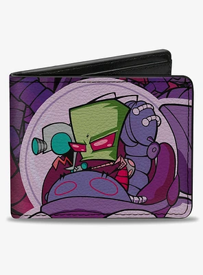 Invader Zim and GIR Voot Cruiser Pose and Logo Purples Bifold Wallet