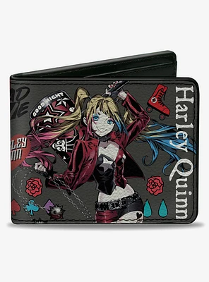 DC Comics Harley Quinn Good Night Anime Pose Bifold Wallet