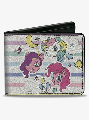My Little Pony Three Pony Stripe and Logo Multi Bifold Wallet
