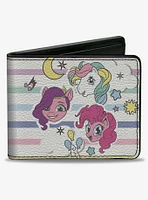 My Little Pony Three Pony Stripe and Logo Multi Bifold Wallet