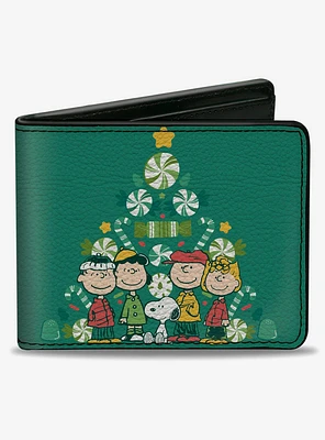 Peanuts Holiday Christmas Tree Group Pose Bifold Wallet