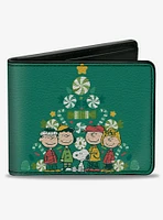 Peanuts Holiday Christmas Tree Group Pose Bifold Wallet