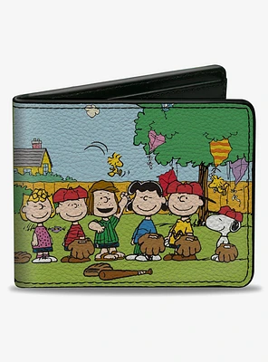 Peanuts Gang Backyard Baseball Group Pose Bifold Wallet