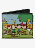 Peanuts Gang Backyard Baseball Group Pose Bifold Wallet