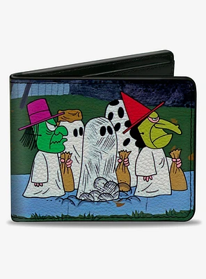 Peanuts Gang Halloween Trick Or Treat Group Pose Bifold Wallet