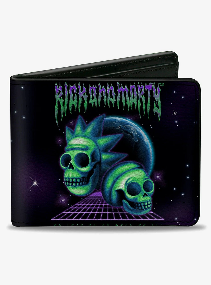 Rick and Morty Heavy Metal Skulls Purple Bifold Wallet