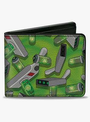Rick and Morty Portal Gun Collage Bifold Wallet