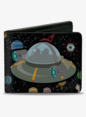 Rick and Morty Spaceship Silhouette Multi Bifold Wallet