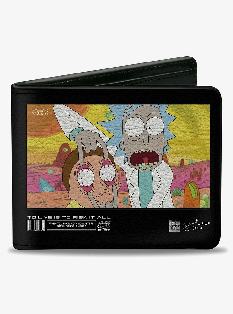 Rick and Morty To Live Is To Risk It All Pose Multi Bifold Wallet
