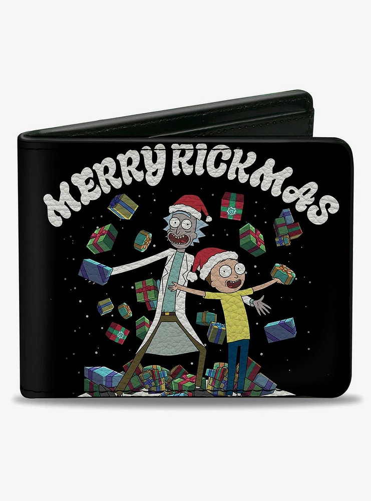 Rick and Morty Holiday Merry Rickmas Pose Happy Human Holiday Bifold Wallet