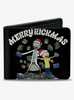 Rick and Morty Holiday Merry Rickmas Pose Happy Human Holiday Bifold Wallet