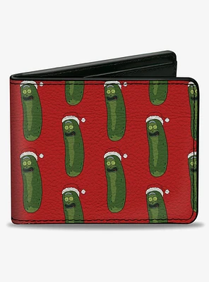 Rick and Morty Holiday Pickle Rick Santa Clause Pose Bifold Wallet