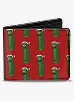 Rick and Morty Holiday Pickle Rick Santa Clause Pose Bifold Wallet