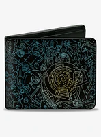 Rick and Morty Portal Chase and Icons Collage Bifold Wallet