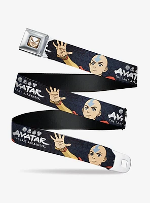Avatar: The Last Airbender Aang Hand Pose and Title Seatbelt Buckle Belt