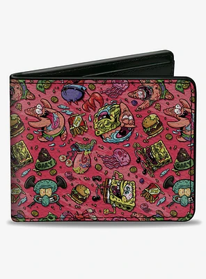 SpongeBob SquarePants Funky Character Swirl Bifold Wallet