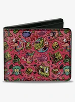 SpongeBob SquarePants Funky Character Swirl Bifold Wallet