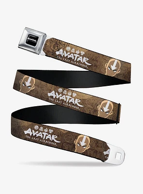 Avatar: The Last Airbender Aang Face Close Up and Logo Seatbelt Buckle Belt