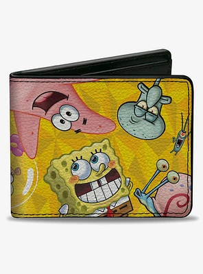 SpongeBob SquarePants Characters Pose Toss Bifold Wallet