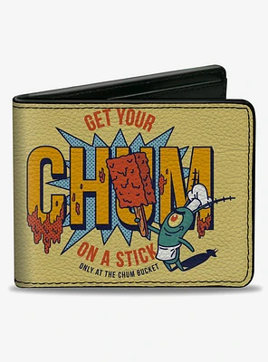 SpongeBob SquarePants Plankton Get Your Chum On A Stick Pose Bifold Wallet