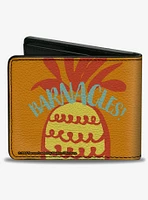 SpongeBob SquarePants Character Face and Barnacles Pineapple Bifold Wallet