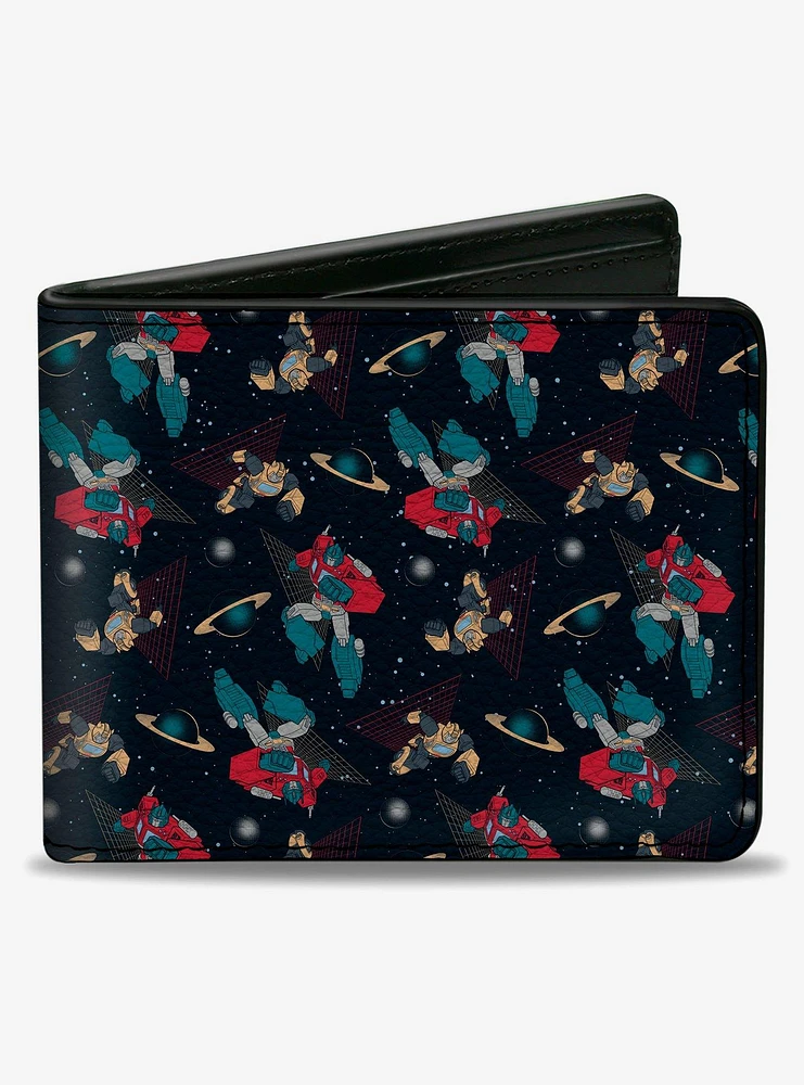 Transformers Bumblebee and Optimus Prime Pose Collage Bifold Wallet