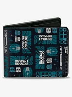 Transformers Optimus Prime Text & Icons Collage Bifold Wallet