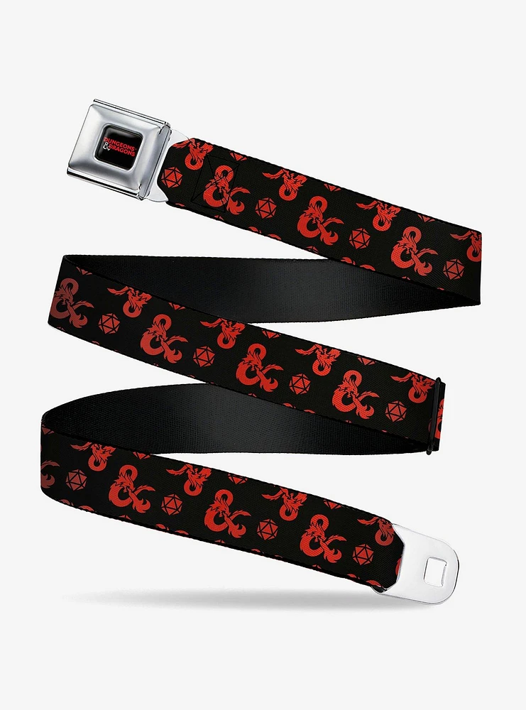 Dungeons & Dragons Ampersand Icon Dice Collage Seatbelt Buckle Belt