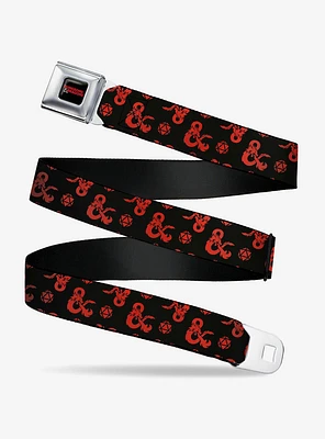 Dungeons & Dragons Ampersand Icon Dice Collage Seatbelt Buckle Belt