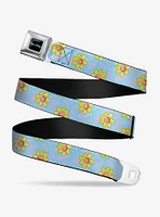 Rick and Morty Face Flowers Scattered Doodle Seatbelt Buckle Belt