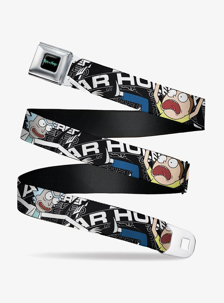 Rick and Morty Fear Hole Pose Text Seatbelt Buckle Belt