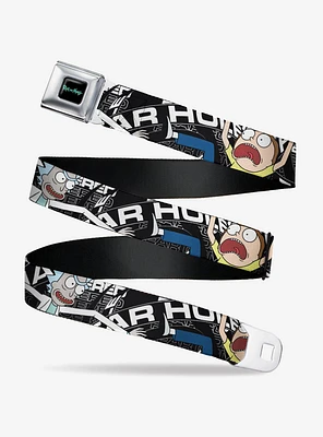 Rick and Morty Fear Hole Pose Text Seatbelt Buckle Belt