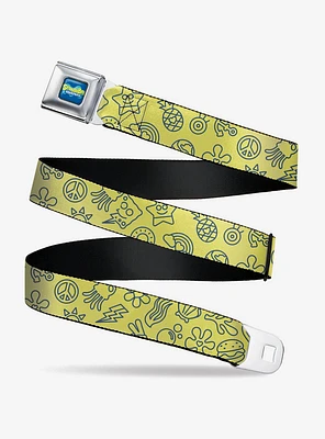 SpongeBob SquarePants and Friends Line Art Collage Seatbelt Buckle Belt