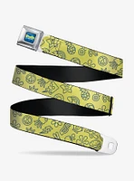 SpongeBob SquarePants and Friends Line Art Collage Seatbelt Buckle Belt