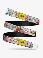 SpongeBob SquarePants and Friends Close-Up Face Seatbelt Buckle Belt