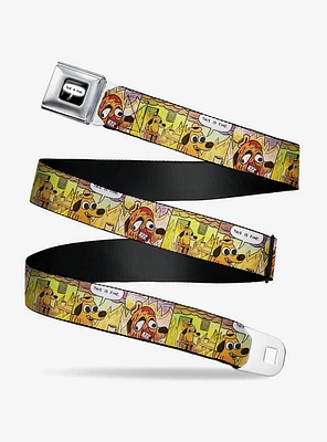 This Is Fine Question Hound Cafe Fire Comic Strip Seatbelt Buckle Belt