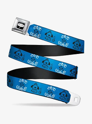 This Is Fine Japanese Question Hound Flame Seatbelt Buckle Belt