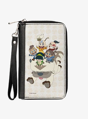 Avatar: The Last Airbender Chibi Characters Group On Appa Zip Around Wallet