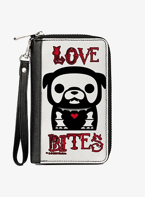 Skelanimals Maxx The Bulldog Love Bites Pose Zip Around Wallet