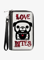 Skelanimals Maxx The Bulldog Love Bites Pose Zip Around Wallet