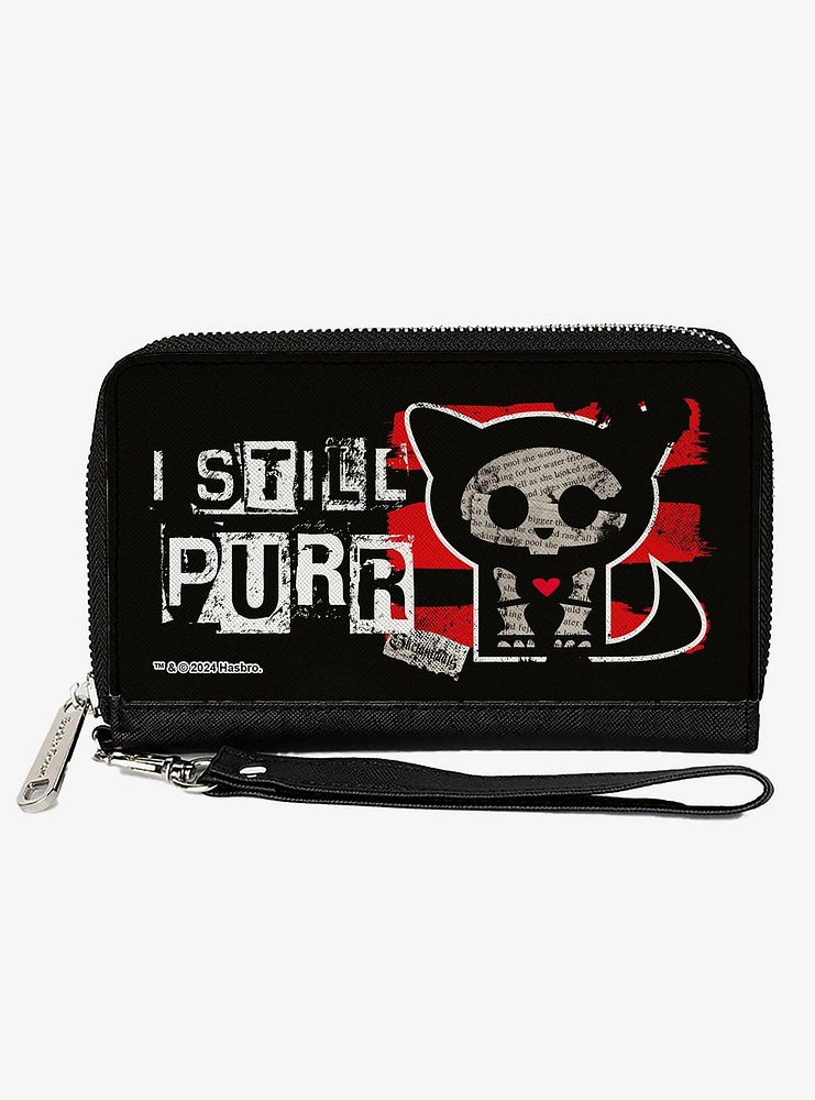 Skelanimals Kit The Cat I Still Purr Pose Zip Around Wallet