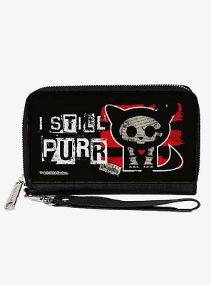 Skelanimals Kit The Cat I Still Purr Pose Zip Around Wallet